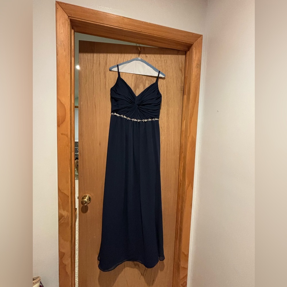 Navy Blue Prom Dress from David’s Bridal. Only worn the one time & dry cleaned.